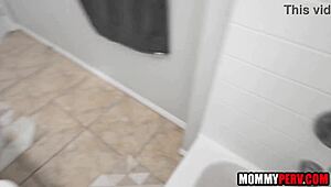 is my asian stepmom spying on my masturbation in shower?