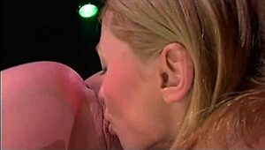 At The Privé Club, Beautiful Blondes Perform A Lesbian Show Involving Kissing, Licking, Orgasms, And Wet Pussies