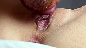 Teen amateur licks wet pussy to orgasm in close-up