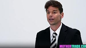 Stepmom and stepson do foursome sex on television show