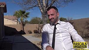 hey, that spanked ass sub is tied up and ready for some hardcore pounding 😈