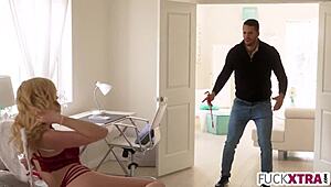 Oh wow, that petite blonde as a sexy cupid gets fucked deep!