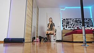 I showcased my high heels in a glamorous fashion show with short hair and socks