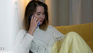 Alluring bombshell goes to a doctor for a squirting orgasm