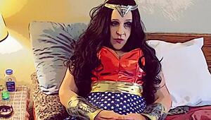 modern justice league blowjob with granny in costumes 😏