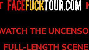 big tits redhead latina slut swallows massive cock in sloppy bj sesh.