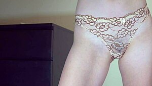 Schoolgirl tries cotton panties