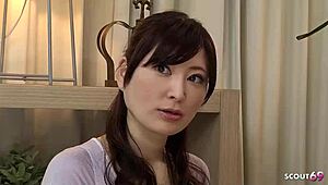Cuckold watches boy cum inside mature wife before he fucks her in japan uncensored jav