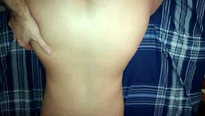 this latina girl moans loudly while getting pounded doggy style, her huge ass bouncing