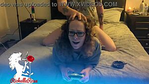 freeuse gamer girl gets dogged and creampied part 2