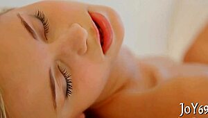 Teen cutie in softcore session, using dildo for masturbation and fingering