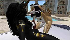 lady bastet of egypt uses her servent girl