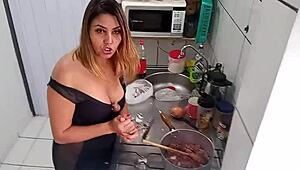 Sarah Rosa Cooks Sexy Young Seasoned Meat