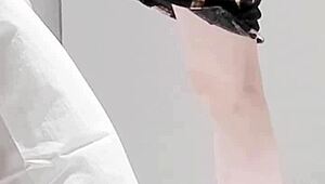 Young Brunette in Sexy One-Piece Swimsuit Pose