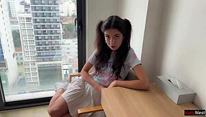 Step Sister Begs for Hard Fucking and Facial Cumshot