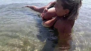 Intense Outdoor Toy Play With Wet Big Boobs And Sucking Action