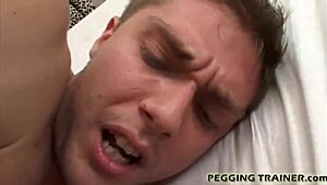 bend over so i can stretch your ass with my strapon in this femdom scene