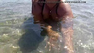 Intense Outdoor Toy Play With Wet Big Boobs And Sucking Action