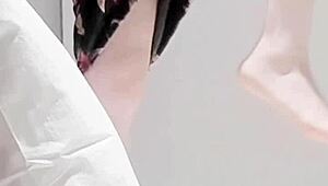 Young Brunette in Sexy One-Piece Swimsuit Pose