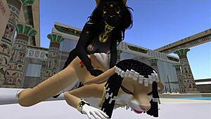 lady bastet of egypt uses her servent girl