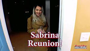 Skinny dirty blonde coed sabrina masturbates and gets her pussy fucked!