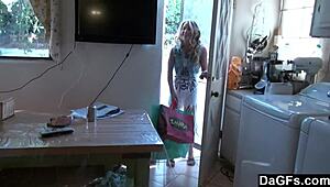 Beautiful Blonde Babe Wants Sex After Shopping Ride