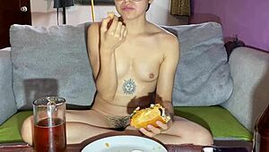 Day 5: Eating my boyfriend's cum as liquid lunch dessert! 😋