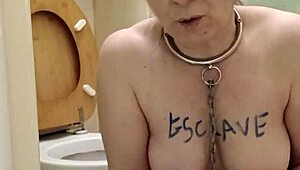 french milf slave humiliates herself in public