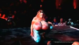 The Bustiest Stripper Ever Rips Clothes and Dances with Huge Tits