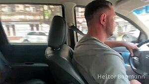 a slut sucked me in the car while husband drove 😈