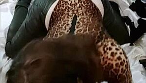 2112 Tec Straight View - Full - French Amateur Red Satin Leopard Bodysuits Black Leather Pants Heels Deepthroat Rimming Doggystyle Pov