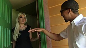 Slutty blonde coco velvett rides big black cock with anal 😈