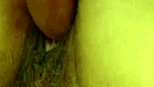 That blonde mature with hairy pussy getting handled by two cocks