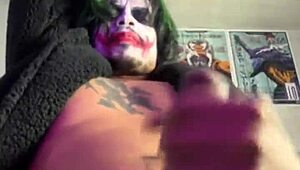 JOKER GIVES BATMAN A HANDJOB IN COSTUME!