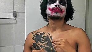 JOKER GIVES BATMAN A HANDJOB IN COSTUME!