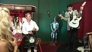 May days celebration in a scottish pub turns into an orgy for two blondes two brunettes and a few guys