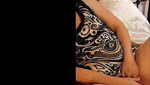 French amateur slut in black satin panties deepthroat ass to mouth