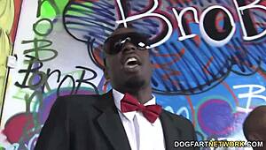 Busty blonde cindee gets enjoys interracial gangbang