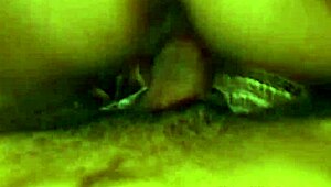 That blonde mature with hairy pussy getting handled by two cocks