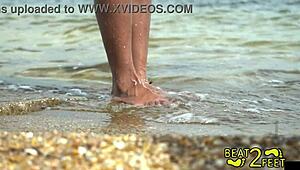 giggles feet get sandy at the beach on beat2feet - reup