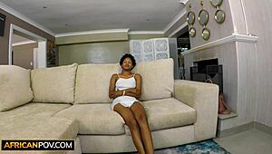 Want to bang this skinny black teen's tight pussy raw?