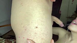 girlfriend enjoys intense deepthroat session with teasing and rough play