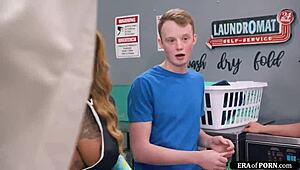 Guy Feels Intense Pleasure Fucking Busty Milfs In Laundry Room