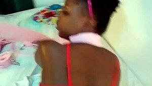 Ebony goddess puts on leash for doggystyle fucking, getting her big black ass slapped.