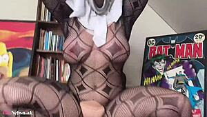 blonde hottie elis nebsniak masturbating in halloween costume until orgasm