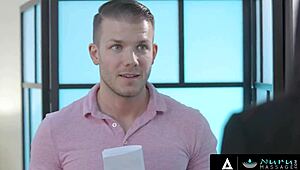 Hot boss Reagan Foxx asks new assistant to test Whitney Wright for masseuse role in nuru massage