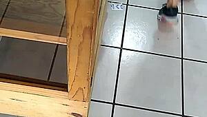 Mexican culona woman shopping in the store with her big ass