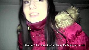 European Brunette Amateur in Public POV Group Fucking