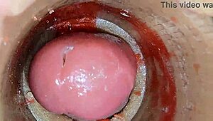 Camera captures deep pussy ejaculation asmr