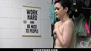 Teen steals vibrator, gets arrested and fucked